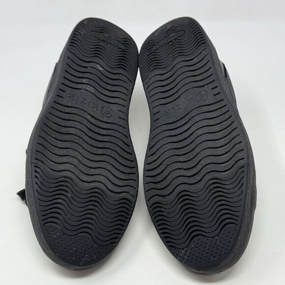 Kizik Vegas Sneakers Womens 7 Triple Black Leather Handsfree Lace Up Shoes - Picture 13 of 16